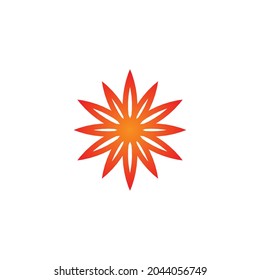 Flower sun logo design. flower logo template