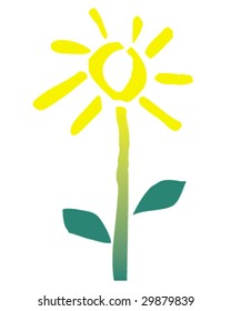 flower - sun vector illustration