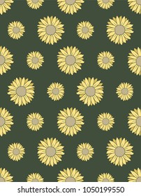 flower sunflower seamless vector pattern