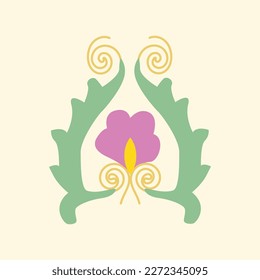 Blume von suzani - einfache Formmuster zum Erstellen von Designs und anderen Dingen. Kultur Usbekistans. Textilerzeugnis. 