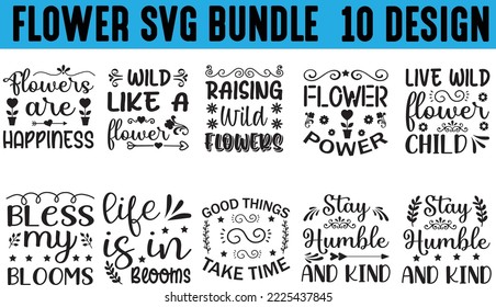 Blumensvg-Design-Paket, Blumenziffern, Typografie