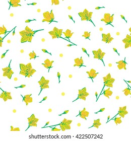 Flower swirl seamless pattern (background, texture, wallpaper). Flowers vector illustration.