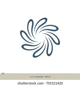 Flower Swoosh Vector Logo Template Illustration Design. Vector EPS 10.