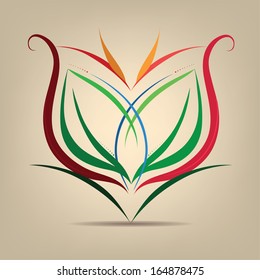 Flower symbol in the abstract. Vector illustration