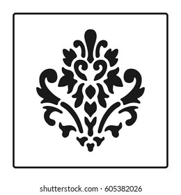 Flower symbol, black silhouettes - heraldic symbol. Baroque style. Vector Illustration. Medieval sign. Glowing french fleur de lis royal lily. Elegant decoration symbol.