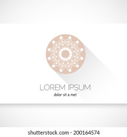 Flower symbol, business card template with seamless patterns,vector