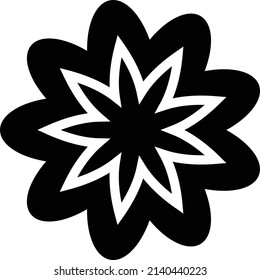Símbolo de flor vector de icono para la naturaleza, la ecología y el medio ambiente en una ilustración de glifos de color plano