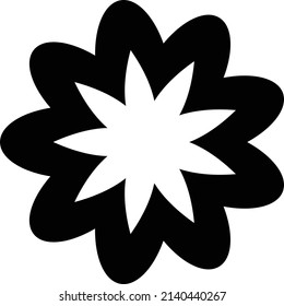 Flower symbol icon vector for nature, ecology and environment in a flat color glyph illustration