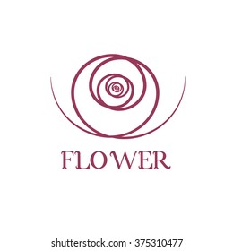 Flower symbol. Flower logo design template for flower shop, cosmetic and beauty salon or spa center. Creative icon concept. 