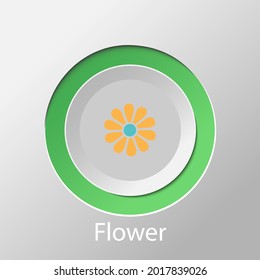 flower symbol on the white background.