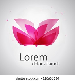 Flower symbol. Pink lotus. Vector illustration. Vector Logo Template. Beauty logo