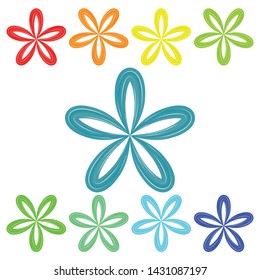 Flower symbol. Trendy symbol, great design for any purposes. Modern geometric vector illustration. Simple illustration. Set of colorful symbols flower