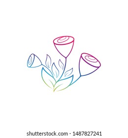 Flower symbol vector icon illustration