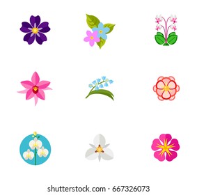 Flower symbols icon set