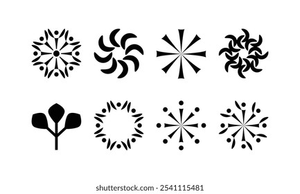 flower symbols vector. flower icon set illustrations . flower symbols illustration