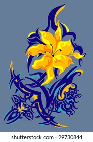 Flower and tattoo
