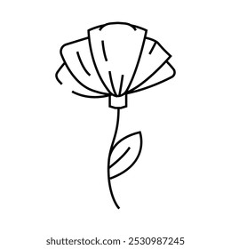 flower tattoo art vintage line icon vector. flower tattoo art vintage sign. isolated contour symbol black illustration