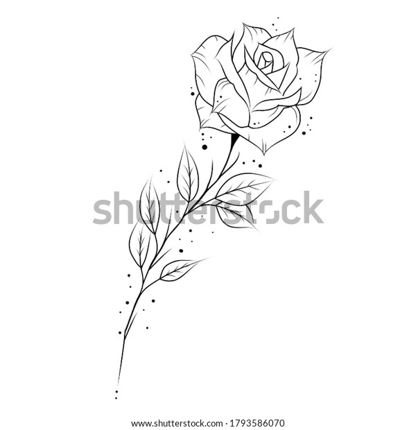Flower Tattoo Design Vector Sketch Stock Vector (Royalty Free
