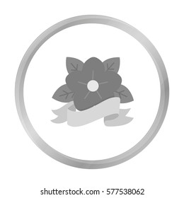 Flower tattoo emblem icon monochrome. Single tattoo icon from the big studio monochrome.