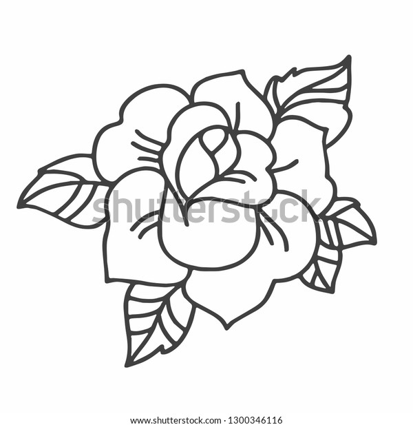 Flower Tattoo Sketch Examples Stock Vector Royalty Free