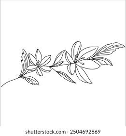 Boceto de tatuaje de flores. Imagen de Vector única.
