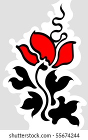 Flower tattoo - vector.