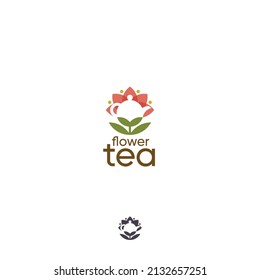 Flower tea florist cafe logo