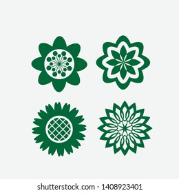 Flower tech icon logo inspirations