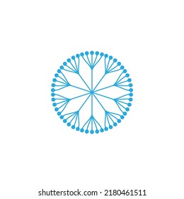 flower tech vector logo design