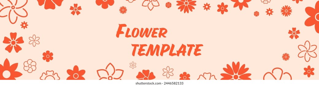 Flower template. Flower banner. Vector illustration.