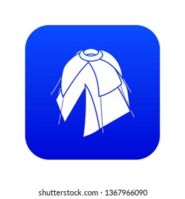Flower tent icon blue vector isolated on white background
