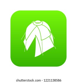 Flower tent icon green vector isolated on white background