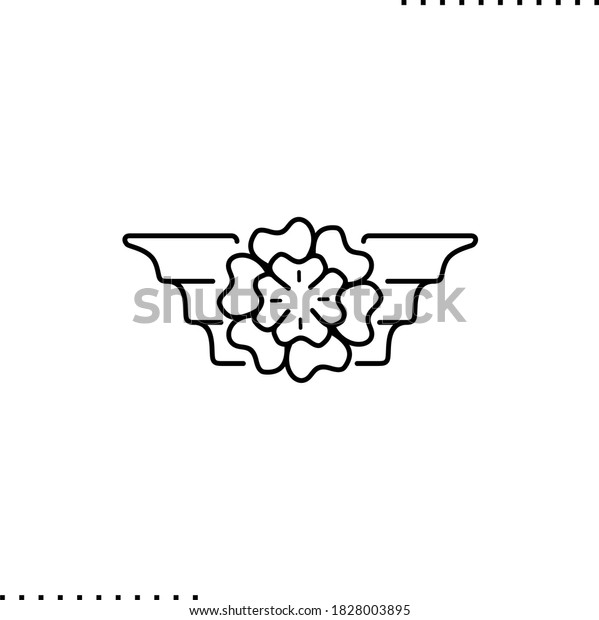 flower text border\
vector icon in outlines