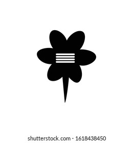 Flower text frame icon. Message symbol. Logo design element
