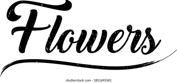 Flower text illustration with texture