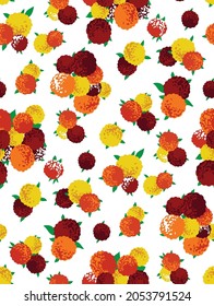 Flower Textile Pattern Design White Background