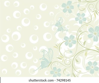 Flower texture with butterfly, element for design, vector illustration