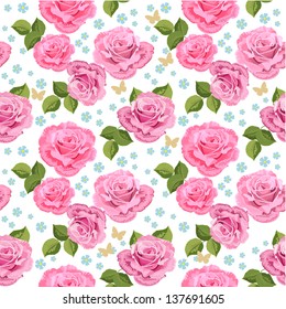 Blumen Textur mit Rosen nahtlos