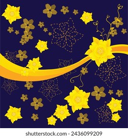 Flower Texure background, floral Texture Background wallpaper Blue and Yellow