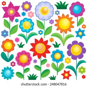 Flower theme collection 1 - eps10 vector illustration.