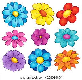 Flower theme collection 6 - eps10 vector illustration.