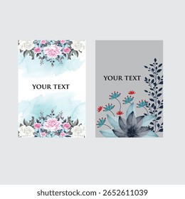 Flower theme for the design of gift flyers. The best cards for a wedding or birthday. 
