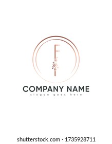 Flower themed style letter F logo template, Vector logo for business and company identity 
