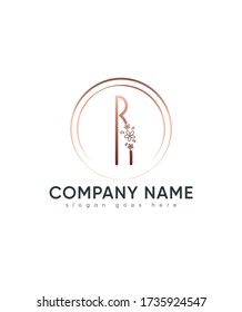 Flower themed style letter R logo template, Vector logo for business and company identity 