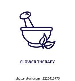 flower therapy icon from nature collection. Thin linear flower therapy, spa, therapy outline icon isolated on white background. Line vector flower therapy sign, symbol for web and mobile