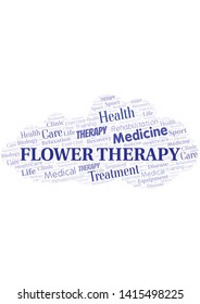 Flower Therapy word cloud. Wordcloud made with text only.