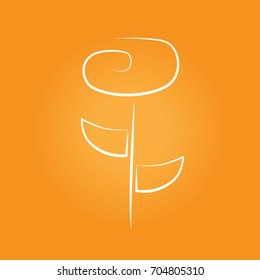 Flower with thin contours