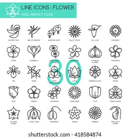 Flower , Thin Line and Pixel Perfect Icons