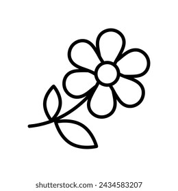 Blume dünne Linie Vektor-Symbol einfache Illustration auf weißem Hintergrund..eps