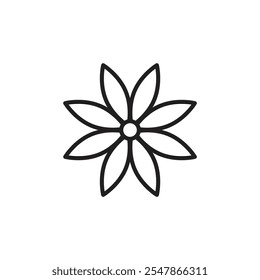 Icono de Vector de línea delgada de flor